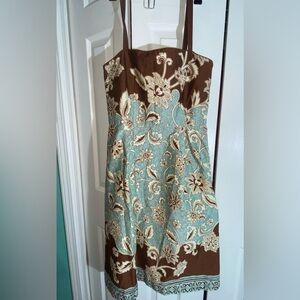 DRESS BARN Cotton Floral Sheath Dress Sz 8 Sleeveless Paisley Knee Length   AA19